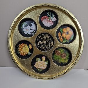 Vintage Florida serving dish, travel souvenir Florida, drink tray